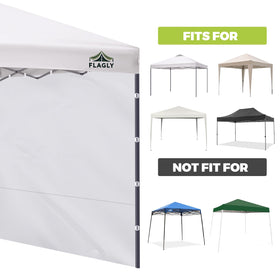 FLAGLY Instant Canopy Sidewall easy installation with top straps and Velcro for stability.