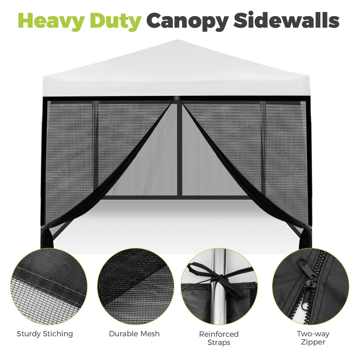 FLAGLY 10x10 netting anchors securely with attached straps