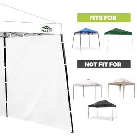 FLAGLY sidewalls simplify quick installation for windy outdoor conditions.