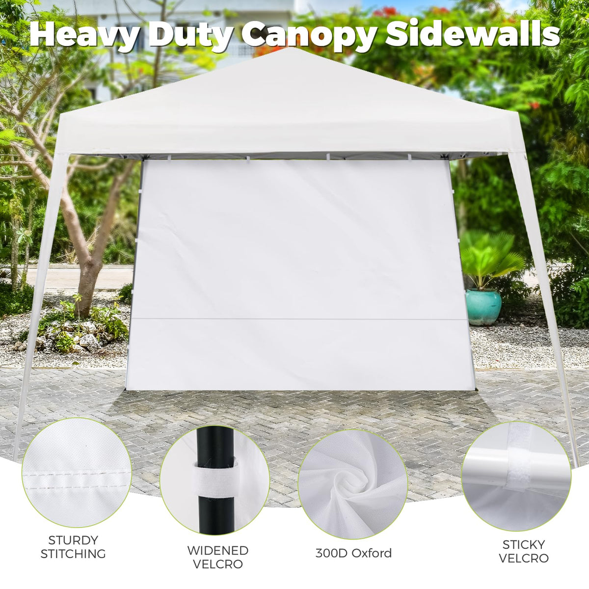 FLAGLY sidewall showing zipper connectors to link multiple panels.