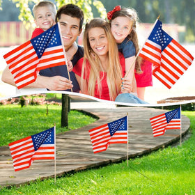 FLAGMESAGE outdoor flag display for parades and patios.