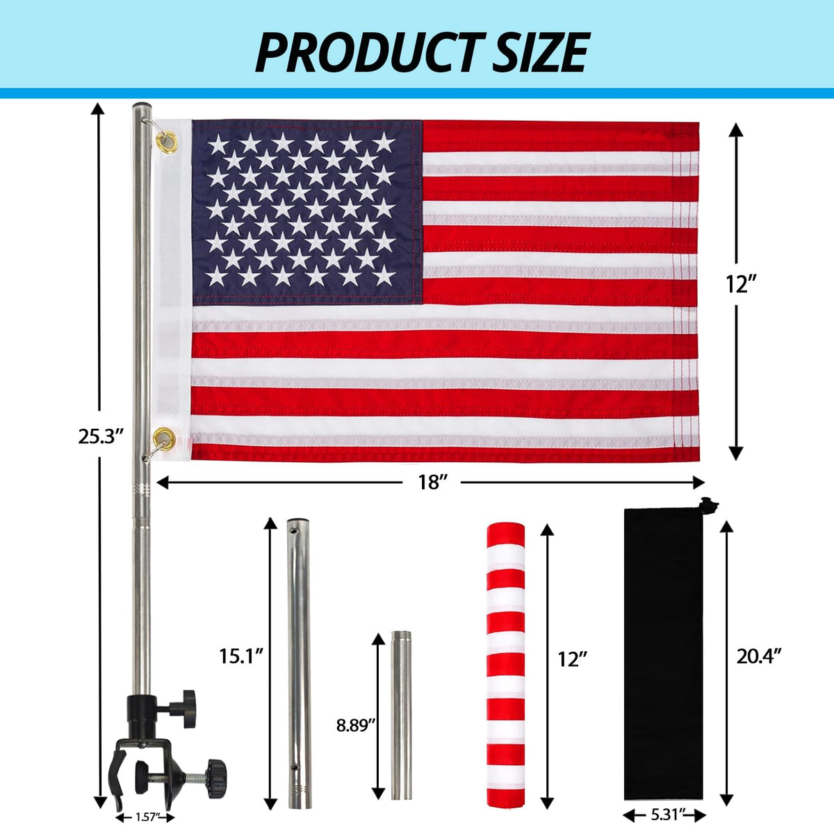 FLAGMESAGE waterproof storage bag protects gear between trips.