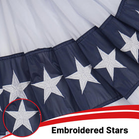 Flagolden outdoor durable polyester bunting resists fading in sunlight.