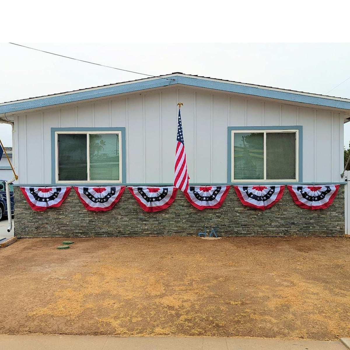 Flagolden patriotic garden banner ready for yard display.