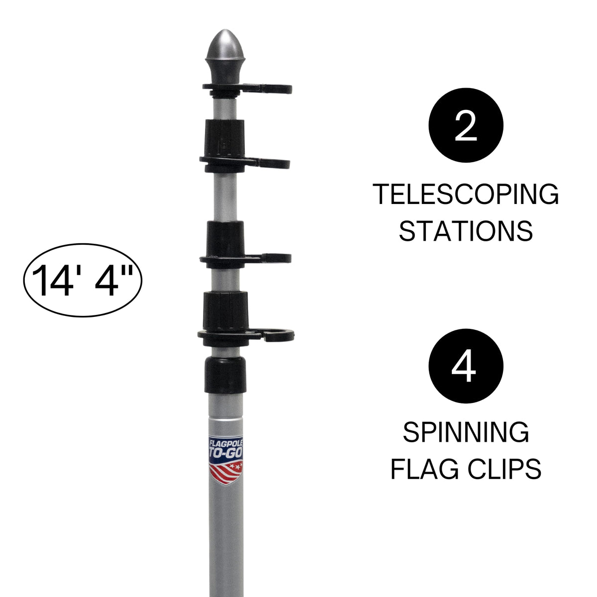 Flagpole-To-Go collapsed for easy transport and storage.