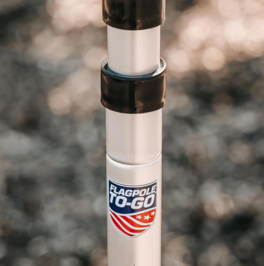 Flagpole-To-Go displays two flags at once for promotions.