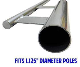 Flags Importer ground stake shows 30 inch total length for versatile setups
