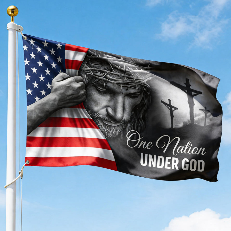 FLAGWIX 3x5 patriotic flag outdoors with double-sided visibility for street and yard pride.