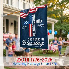 FLAGWIX American 250 Years Blessing Flag back view with double-sided design.
