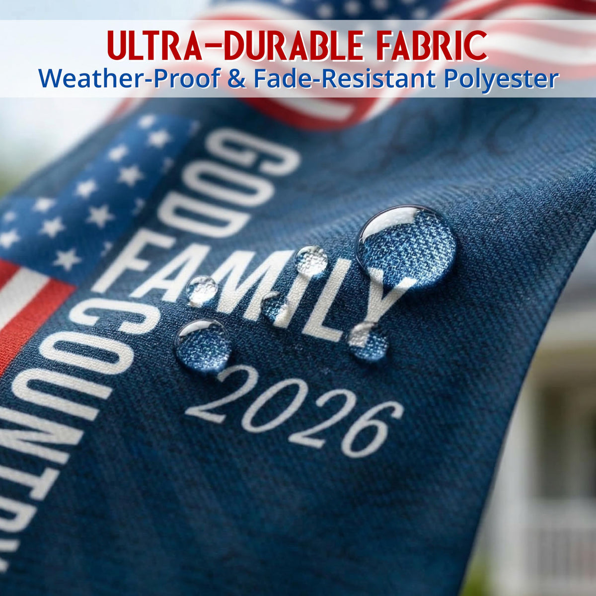 FLAGWIX flag closeup fabric highlighting durable polyester texture.