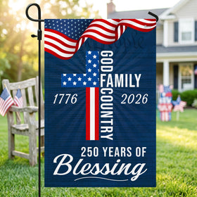 FLAGWIX American 250 Years Blessing Flag front view for outdoor display