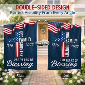 FLAGWIX patriotic flag on a porch or garden display.