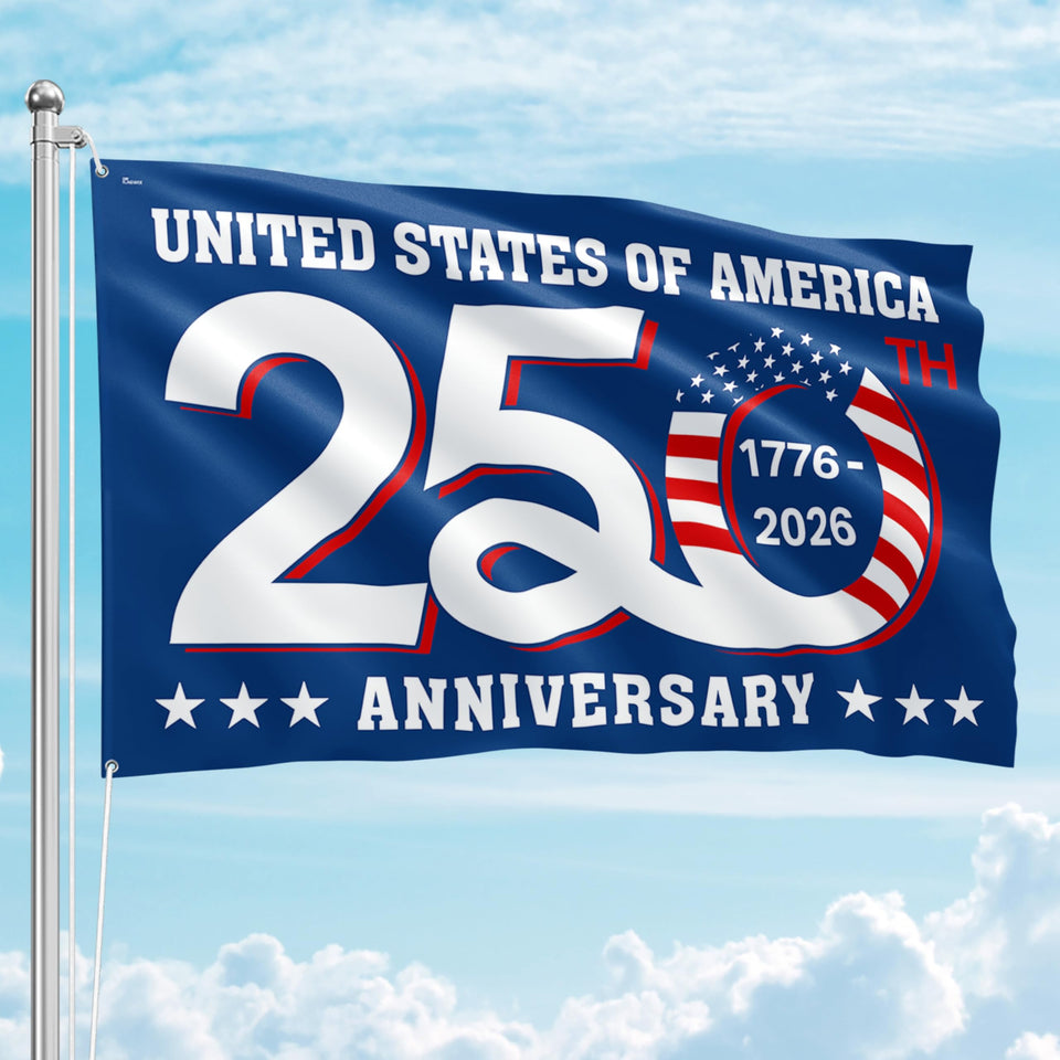 FLAGWIX American 250 Years flag front view for durable outdoor display.