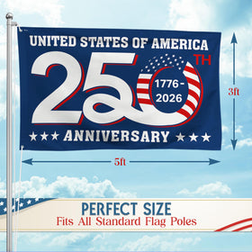 FLAGWIX American 250 Years flag patriotic design for porch or garden.