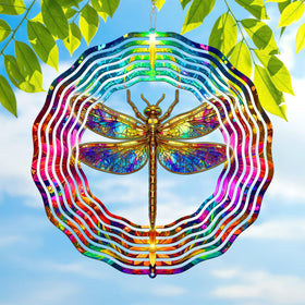 FLAGWIX dragonfly wind spinner 12in in motion enhances outdoor ambiance.