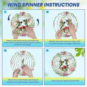 FLAGWIX hummingbird wind spinner gift for mom or grandma.