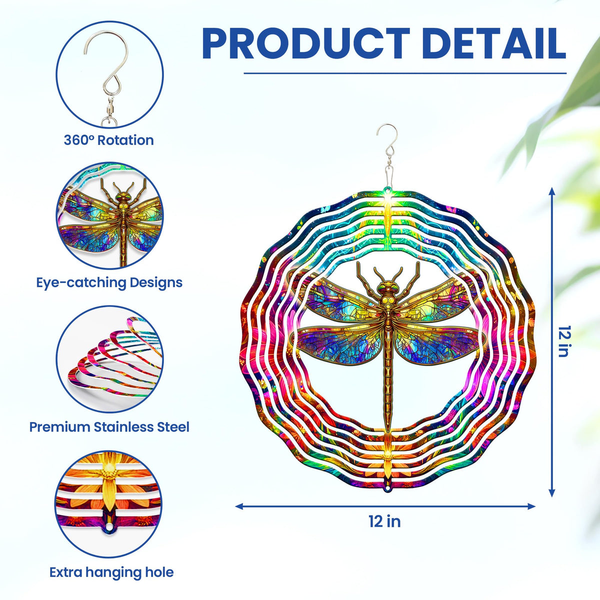 FLAGWIX outdoor wind spinner in stainless steel withstands weather.