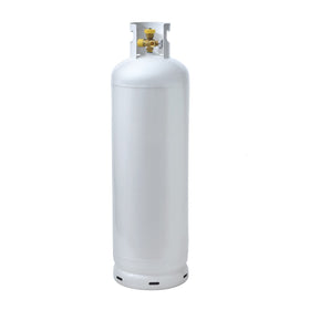 Flame King 100LB multi-valve propane tank with integrated valves for easy on-site refilling.