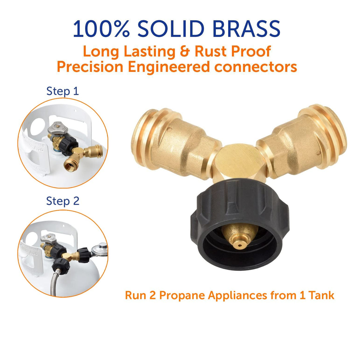 Flame King brass construction delivers durable, rust-resistant connections.