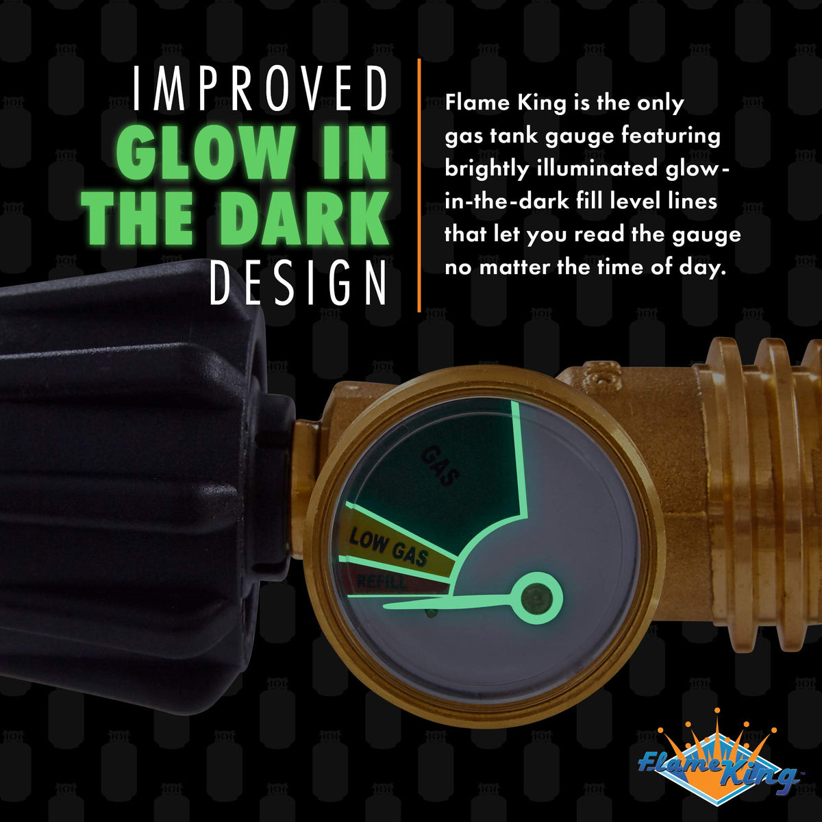 Flame King brass construction offers durable outdoor performance