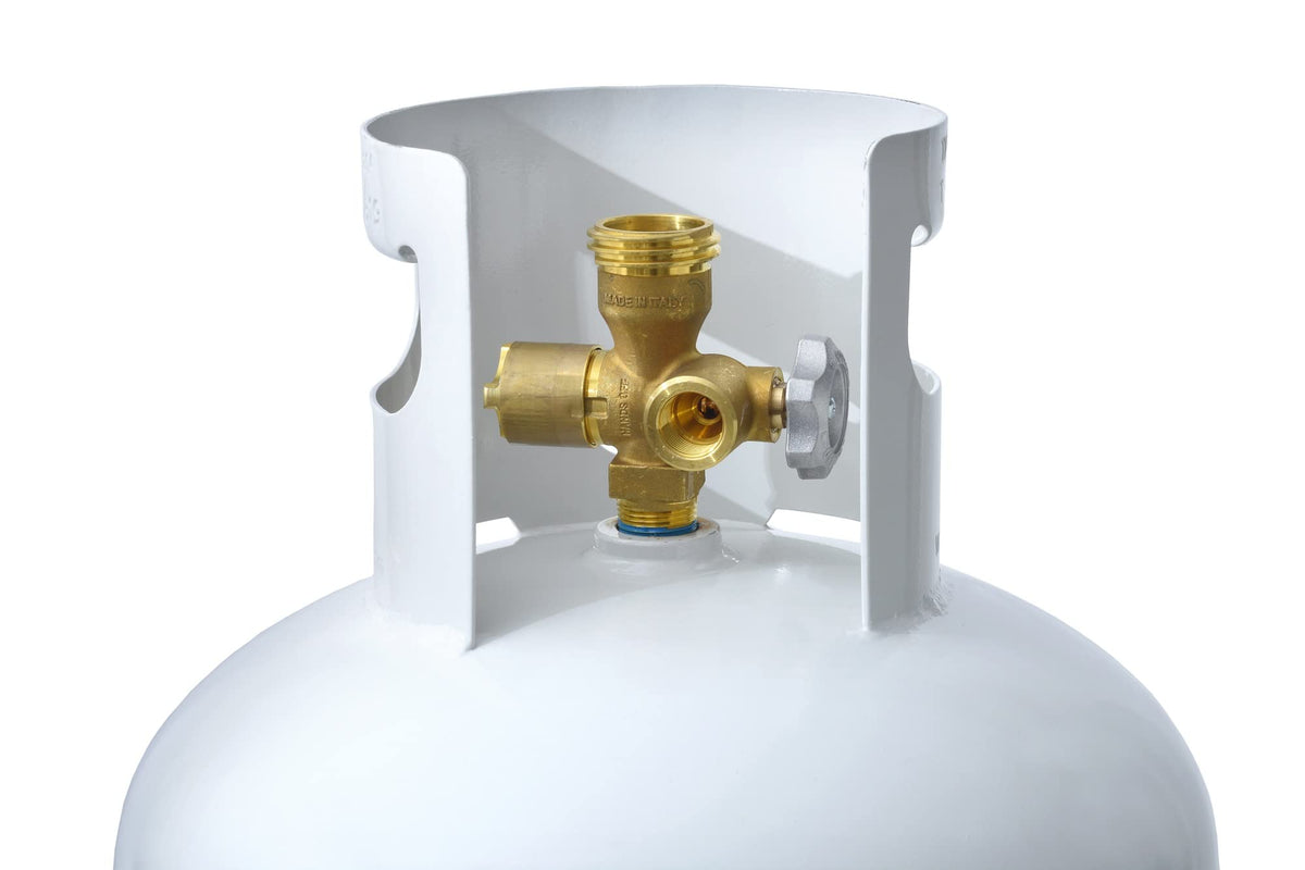 Empty and pre-purged Flame King tank ready to fill at your location.