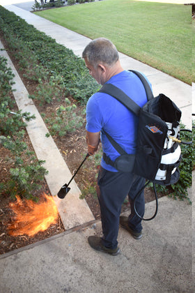 Flame King ground-use-only-warning reminds safe operation on level surfaces.