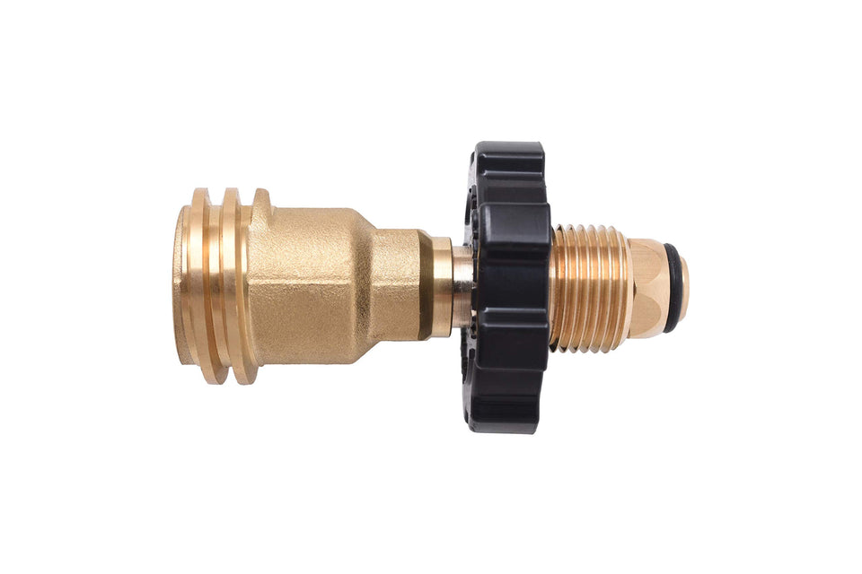Flame King POL to QCC1 adapter with brass connectors for a secure fit.