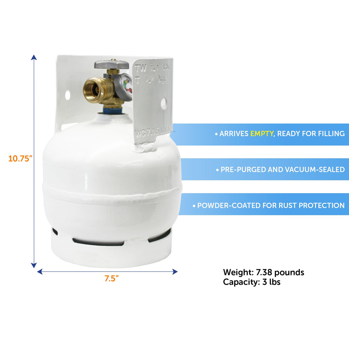 Flame King tank certified by DOT and Transport Canada for safe transport.