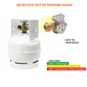 Flame King propane tank portable collar handle for easy carrying.