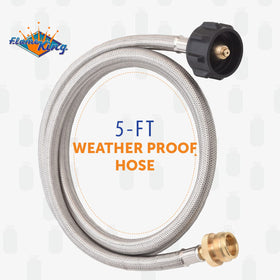 Flame King QCC1 Type1 connection provides a tight seal on standard propane tanks