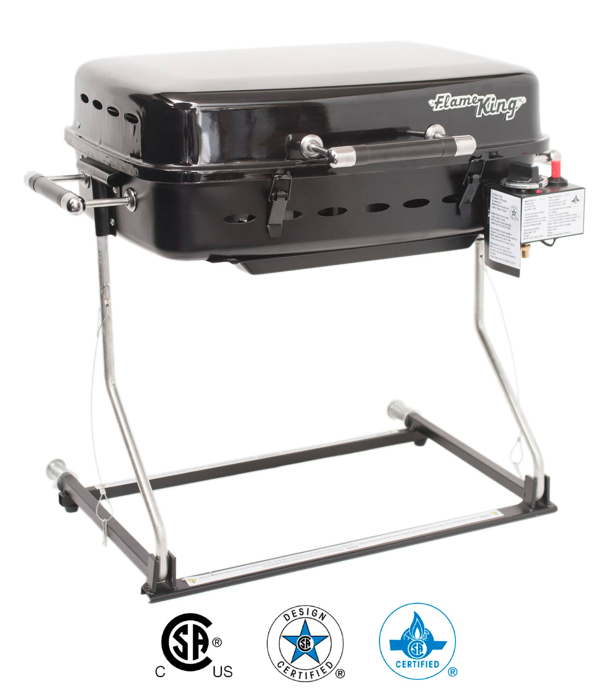 Flame King YSNHT500 12k BTU gas grill for quick, hot grilling in compact spaces