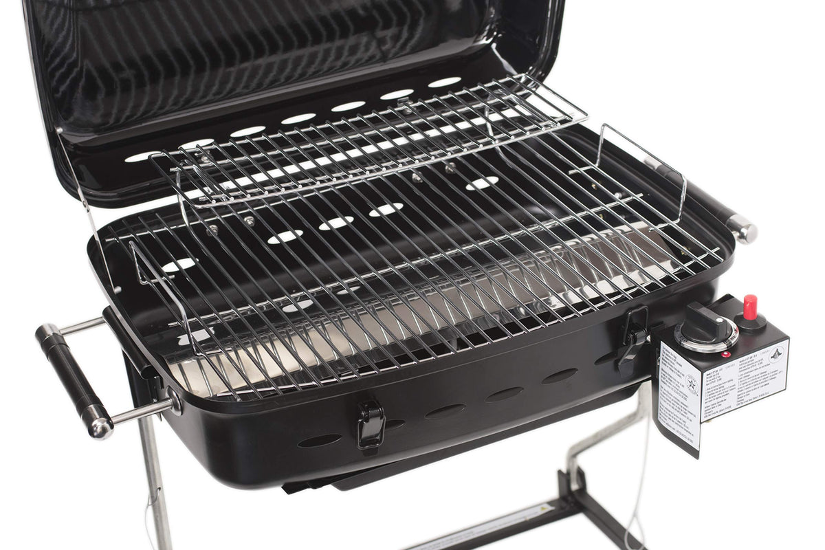 Flame King YSNHT500 upper grill deck enables layered cooking for versatility