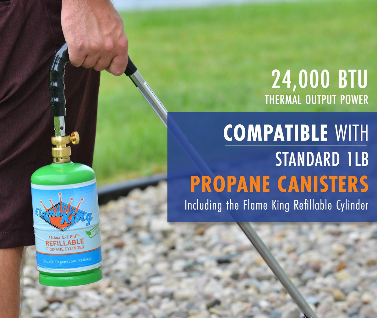 Flame King YSNPQ810CGA non-slip handle ensures comfortable grip during outdoor work.