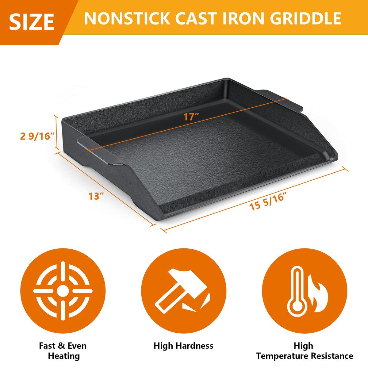 FlameDuty griddle showing raised sidewalls to keep toppings in place during flipping.