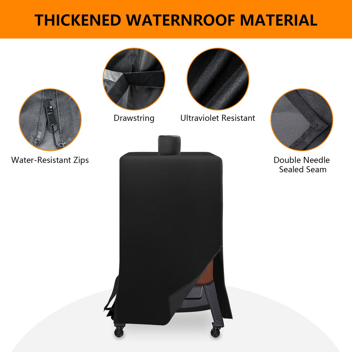 FlameDuty PB5000SP cover guards outdoor smoker from moisture and sun