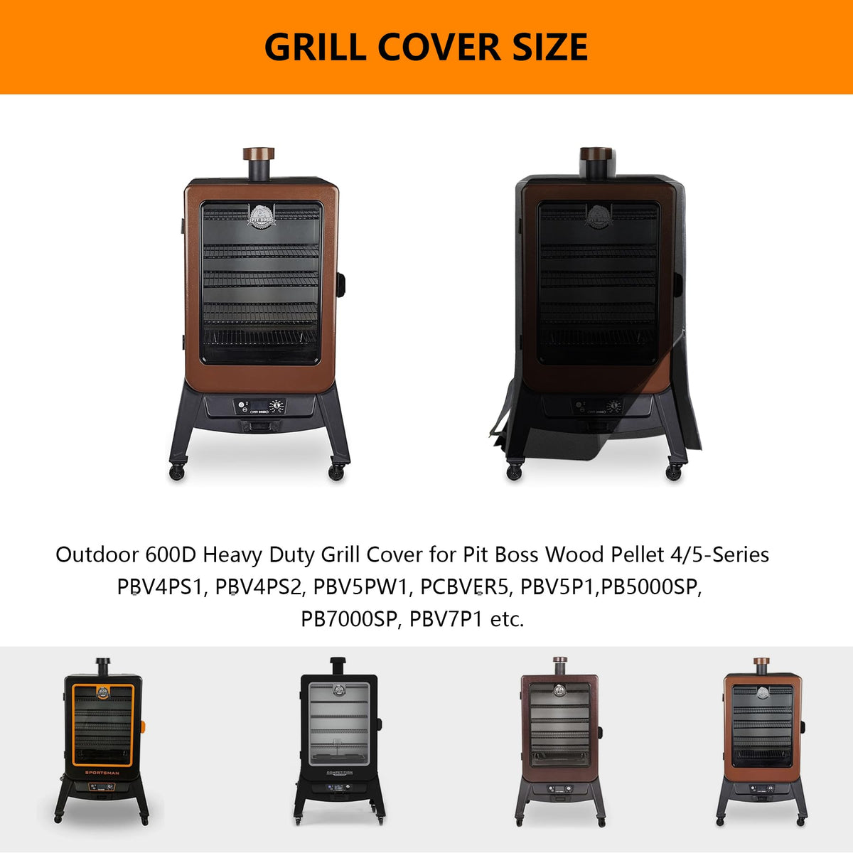 FlameDuty vertical smoker cover on PBV5PW1 fit protects from rain and UV