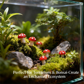 FlamingoCasa PVC mushrooms: 100-piece set for quick terrarium scene-building.