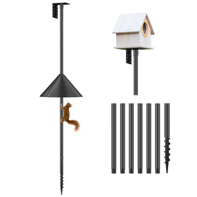Flanagan 92-Inch pole mount with top platform for versatile bird house placement and easy viewing.
