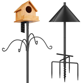 Flanagan bird feeders pole base assembly for a stable garden setup.