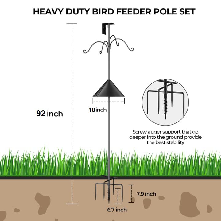 Flanagan pole features rotating handle for easy ground installation.