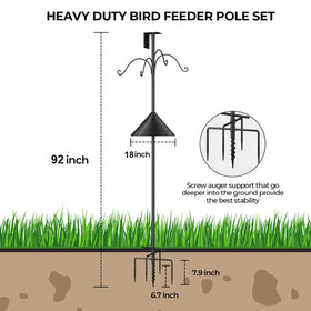 Flanagan pole features rotating handle for easy ground installation.
