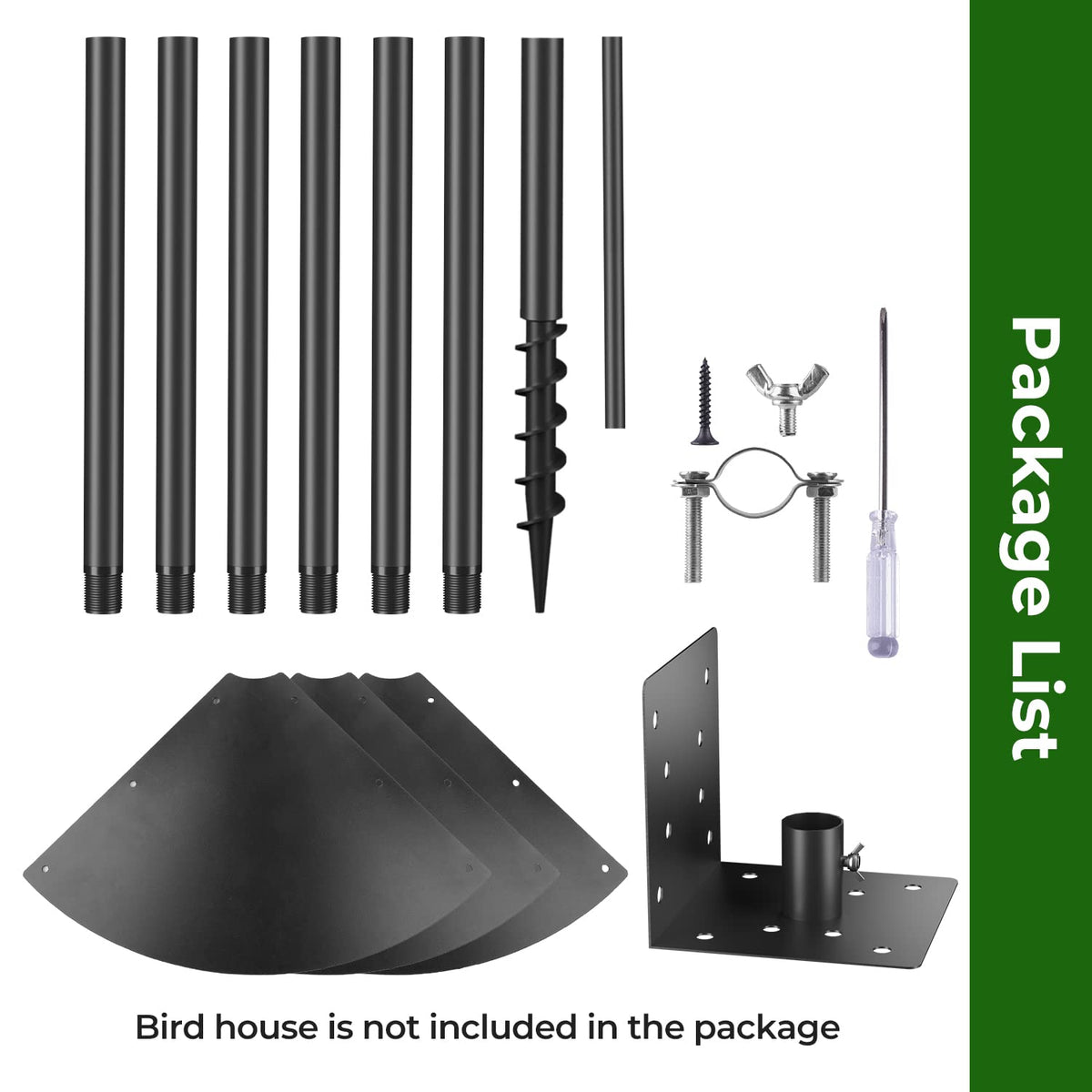 Flanagan dual-purpose platform supports various bird houses for flexible arrangements.