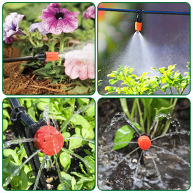Flantor drip system installed in a garden bed for uniform moisture