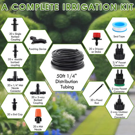 Flantor irrigation kit on a patio proving convenient automatic watering