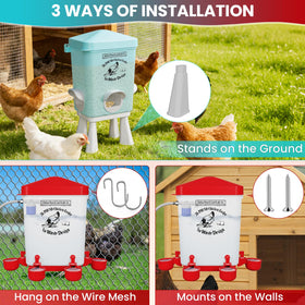 Flapiki hanging or standing installation fits varied coop layouts