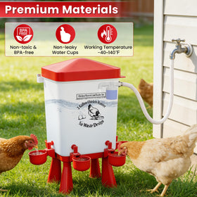 Flapiki no-waste design reduces feed spillage and coop dirt