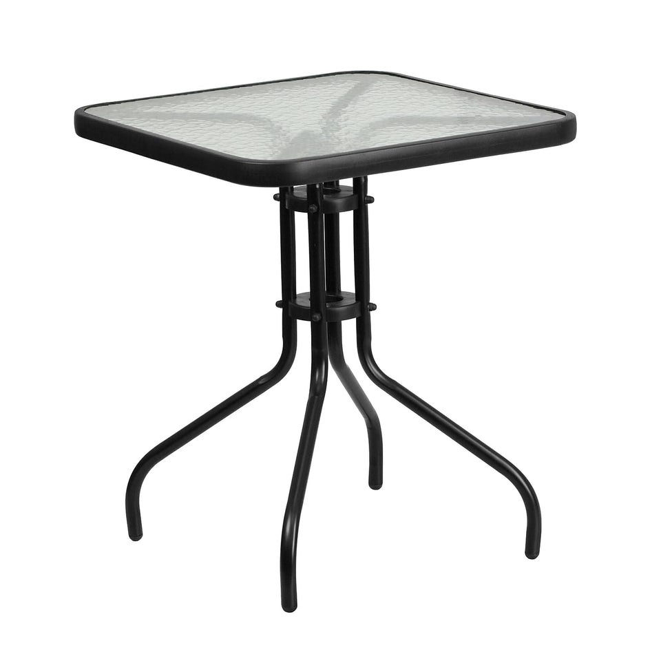 Flash Furniture Barker rippled glass tabletop for stylish outdoor dining.