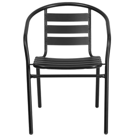 Flash Furniture lightweight patio chair pairs easily with metal or glass tables.