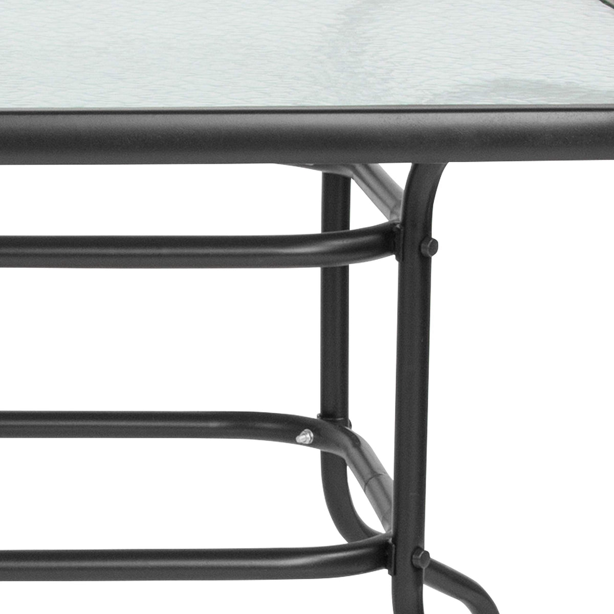 Flash Furniture Tory outdoor dining setup shown in a backyard