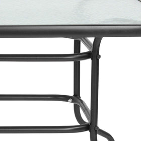 Flash Furniture Tory outdoor dining setup shown in a backyard